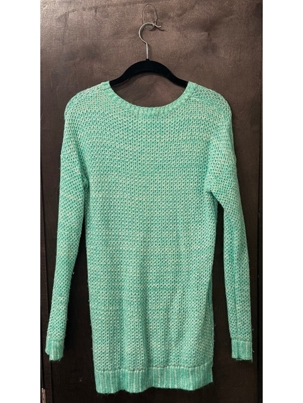 So Women's Light Green Knit Sweater Medium - Picture 3 of 3